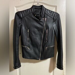ZARA BASIC Leather Jacket | Small | Black | Like New